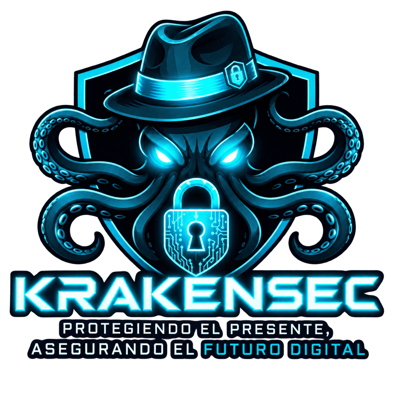 Emblema de KrakenSec: un kraken con sombrero sobre un escudo con candado